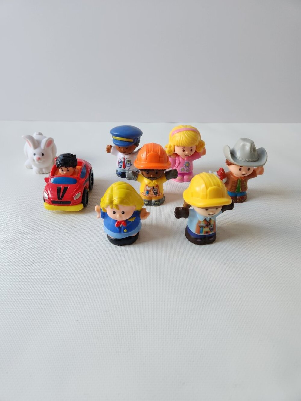 Fisher Price Little People Style Figures Toy Car Bunny 8 Piece Playset Lot